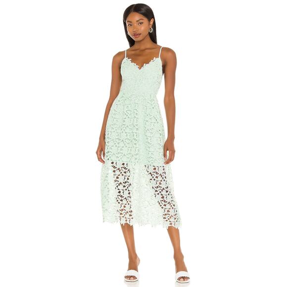 ASTR The Label Midi Dress Small Mint Green Lace A-Line Cocktail - Picture 1 of 16